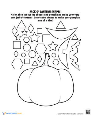 Halloween Cut Outs Jack O'Lanterns Worksheet