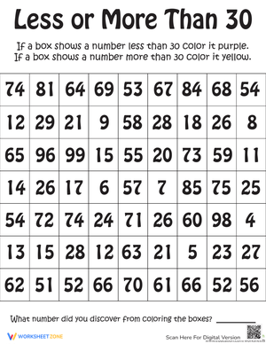 Less or More Than Worksheet