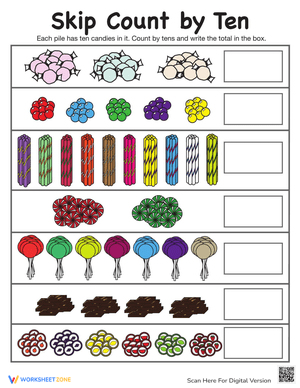 Skip Counting by 10s Worksheet