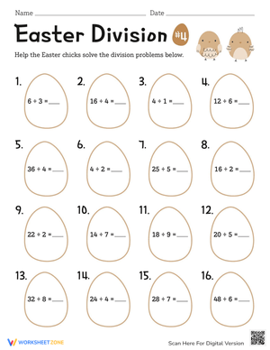 Easter Division Worksheet