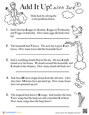 Jack and the Beanstalk Math Worksheet