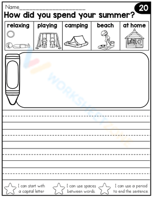 Summer Writing Prompts Worksheet