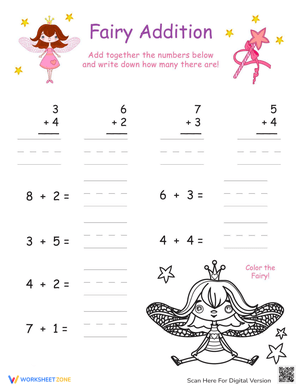 Fairy Addition Worksheet