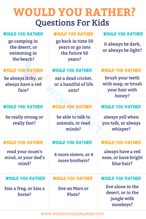 'Would You Rather' Fun Questions for Kids
