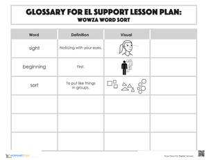 Glossary: Wowza Word Sort