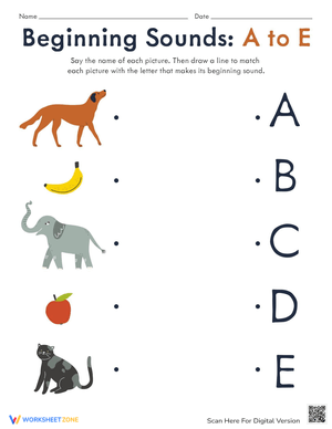 Beginning Sounds: A to E