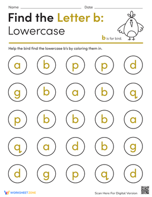 Find the Letter b: Lowercase