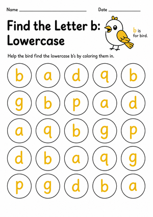 Lowercase Letter b Practice | Essential Grade K Worksheet