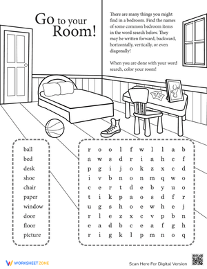 Word Search: Go to your Room!