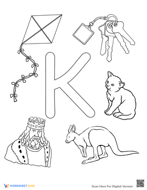 Letter "K" Coloring Worksheet 