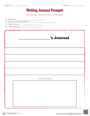 Writing Journal Prompts - Creative Writing for Kids