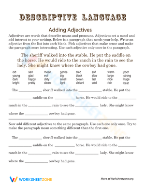 Adding Adjectives to Sentences