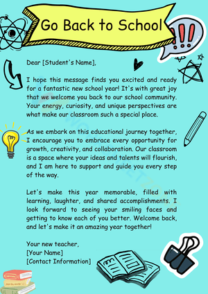 Go Back to School Worksheet