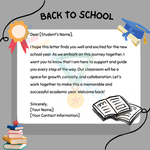 Welcome Letter from Teacher to Secondary Students