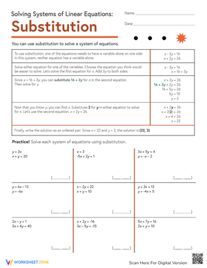 Solving Systems of Equations by Substitution