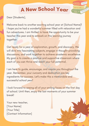 A New School Year Activity Sheet