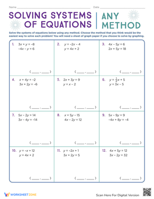 Solving Systems of Equations by Any Method