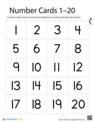 Number Cards 1–20