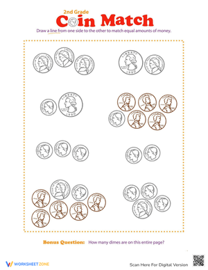 Second Grade Coin Matching: Money Skills