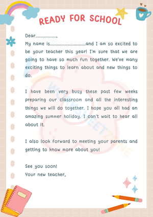 Ready for School Activity Sheet