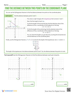 Distance Between Two Points on Coordinate Plane