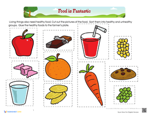 Food Choices: Healthy vs. Unhealthy Worksheet