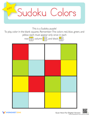 Colors Sudoku for Kindergarten
