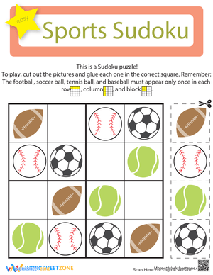 Sports Sudoku for Kindergarten