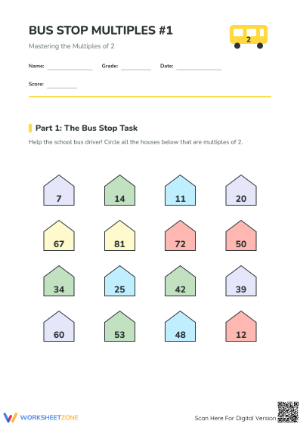Printable Multiples of Two Worksheet | Grade 2 Math Aligned