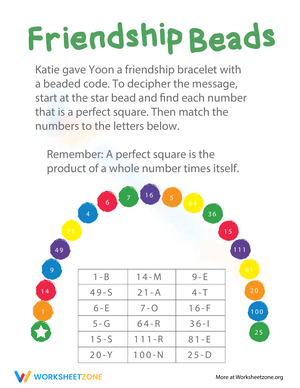 Friendship Beads Worksheet