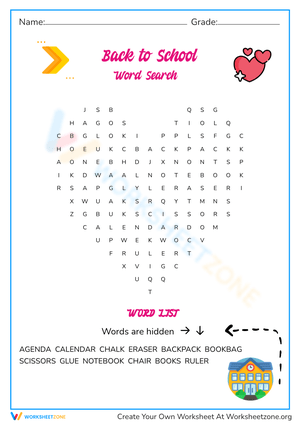 Welcome Back Word Search Game