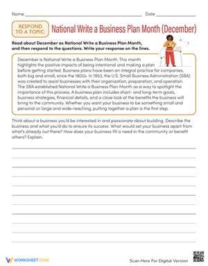 Write a Business Plan Worksheet