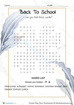 Back To School Flower Puzzle