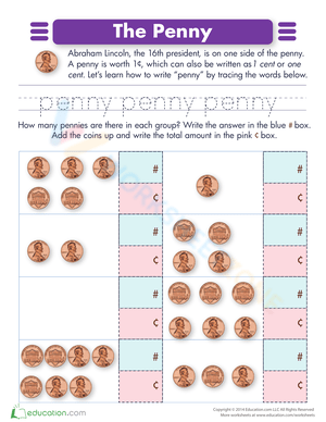 Learning About a Penny Worksheet