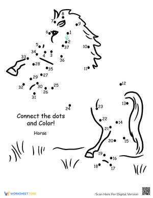 Connect the Dots Horse Worksheet