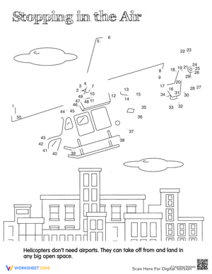 Helicopter Dot-to-Dot Worksheet