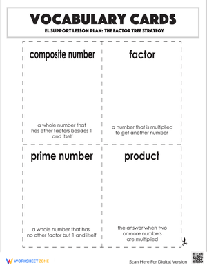 Vocabulary Cards: The Factor Tree Strategy