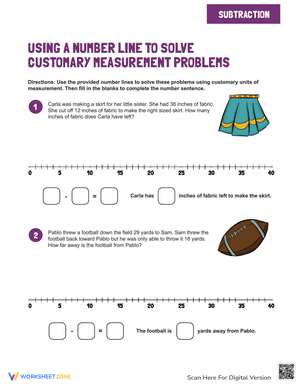 Customary Measurement Subtraction