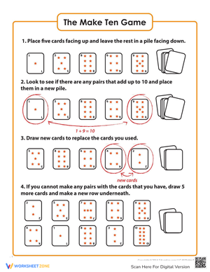 Engaging Make Ten Game Worksheet