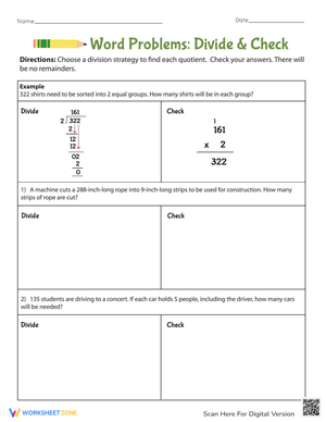 Divide and Check Word Problems