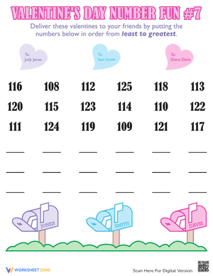 Valentine's Day Numbers: A Festive Math Worksheet
