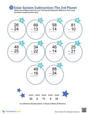 Solar System Subtraction: Explore Math with Planetary Fun