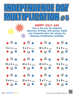 Celebrate with Independence Day Multiplication Practice