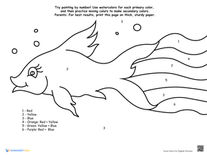 Rainbow Fish Watercolor Paint by Number