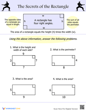 Area and Perimeter of a Rectangle Worksheet