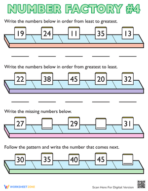 Number Factory Math Worksheet