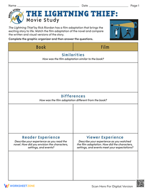 The Lightning Thief Movie Study Worksheet