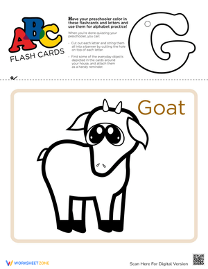ABC Flashcards: Letter G Worksheet