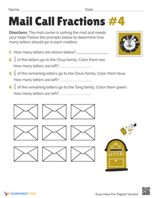 Learning Fractions Practice Worksheet