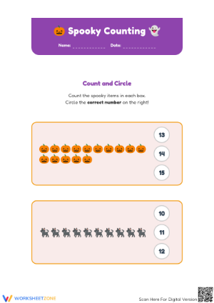 Printable Halloween Math: Counting to 20 — Grade K Essential